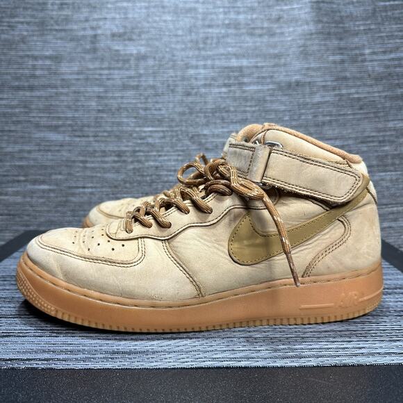 Nike Air Force 1 Mid '07 WB Shoes Flax Wheat Gum DJ9158-200 AF1 Men's Size 9.5 - Picture 1 of 16